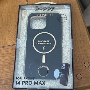Black iPhone 14 Pro Max Case with Magnetic Attachment and Impact Resistance- NWT